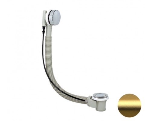 Слив-перелив полуавтоматический для ванны Remer 96PBG, золото брашированное