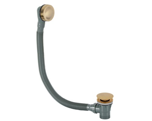 Слив-перелив click-clack для ванны Remer 96PCCBG, золото брашированное