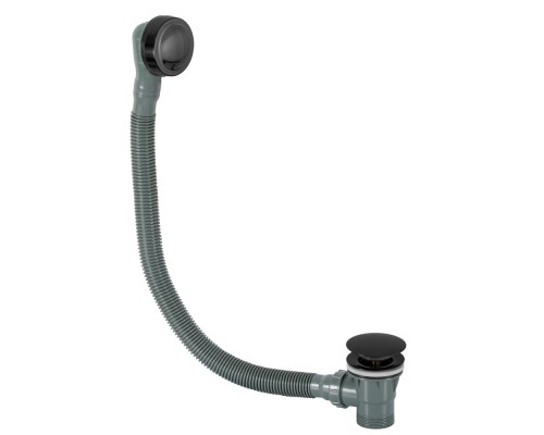 Слив-перелив click-clack для ванны Remer 96PCCCFP, черный брашированный хром