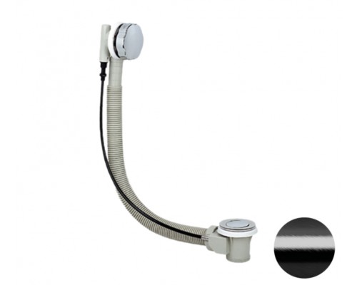 Слив-перелив полуавтоматический для ванны Remer 96PCFP, черный брашированный хром