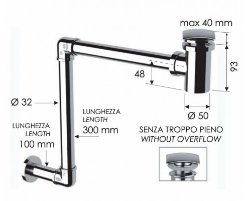 Сифон с донным клапаном Remer 984S