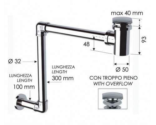 Сифон с донным клапаном Remer 985S