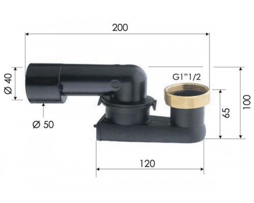 Сифон для слива-перелива 1"1/2 Remer 98P112
