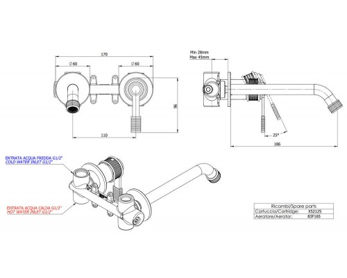 Смеситель для раковины Remer Atelier AL15PLCFP, черный брашированный хром
