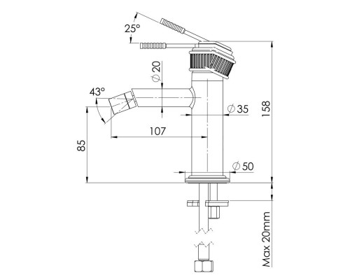 Смеситель для биде Remer Atelier AL22
