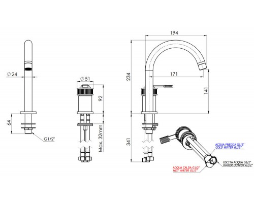 Смеситель для раковины Remer Atelier AL57