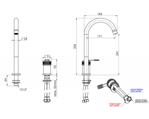 Смеситель для раковины Remer Atelier AL57L