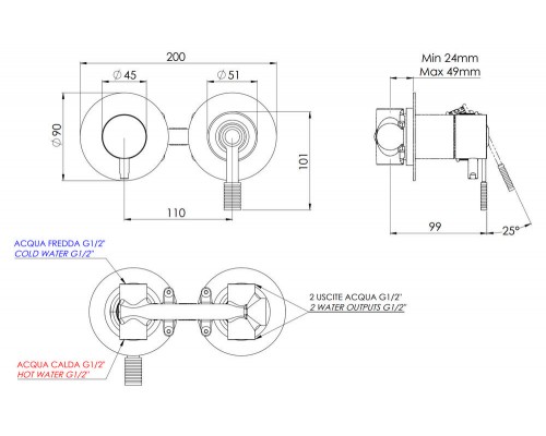 Смеситель для душа Remer Atelier AL92ZPXV, сталь