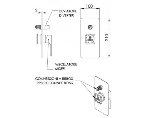 Смеситель для душа Remer Absolute AU09KBBG, золото брашированное