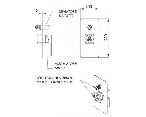 Смеситель для душа Remer Absolute AU09KBNO, чёрный матовый
