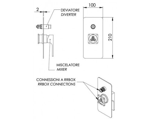 Смеситель для душа Remer Absolute AU09KBXV, сталь