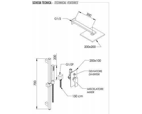 Душевая система Remer Absolute AU09S01O20