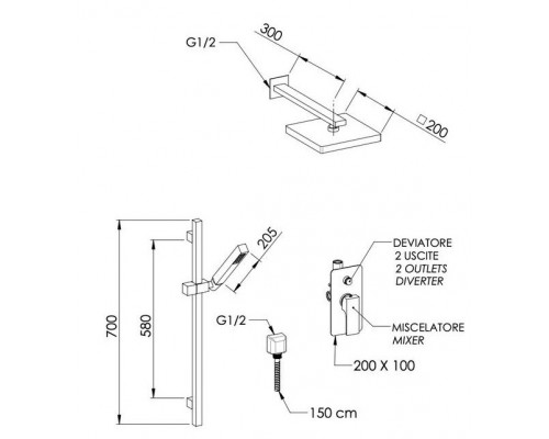 Душевая система Remer Absolute AU09S01SD20