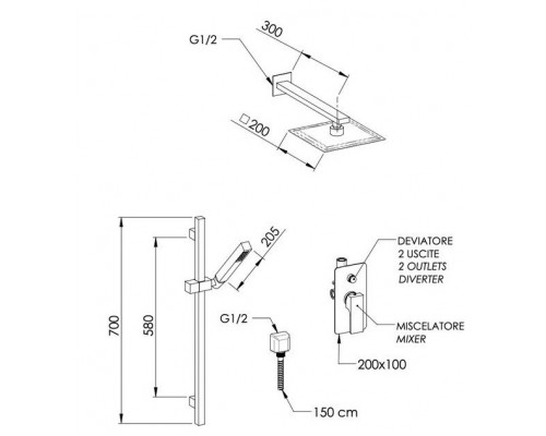 Душевая система Remer Absolute AU09S01UFS20