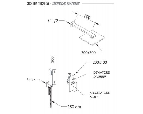 Душевая система Remer Absolute AU09S02O20