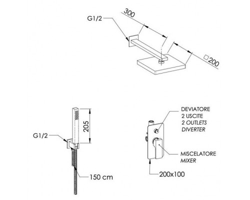Душевая система Remer Absolute AU09S02SD20