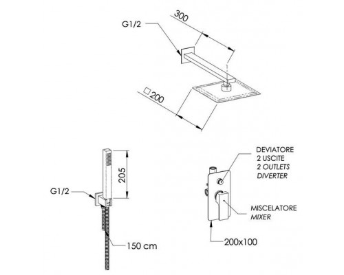 Душевая система Remer Absolute AU09S02UFS20