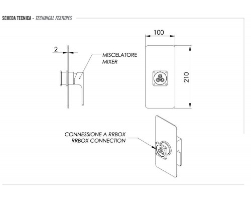 Смеситель для душа Remer Absolute AU30KBBG, золото брашированное