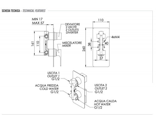 Смеситель для душа Remer Absolute AU92