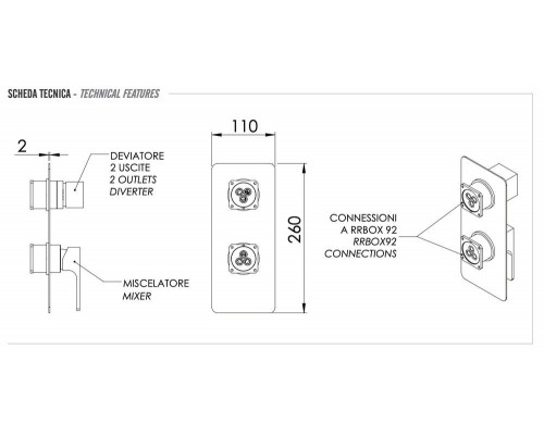 Смеситель для душа Remer Absolute AU92KBXV, сталь