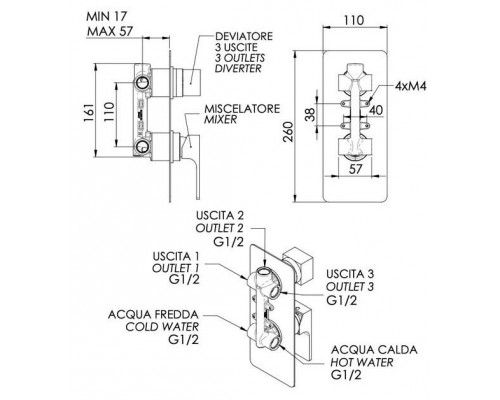 Смеситель для душа Remer Absolute AU93