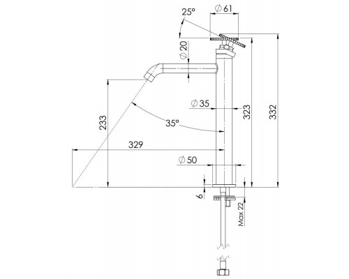 Смеситель для раковины Remer Chrono CH11LXL