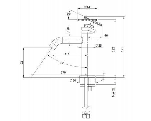 Смеситель для раковины Remer Chrono CH12BG, золото брашированное