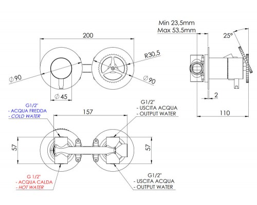 Смеситель для душа Remer Chrono CH93ZP