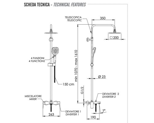 Душевая система Remer Dream D34A8MPUFM25T