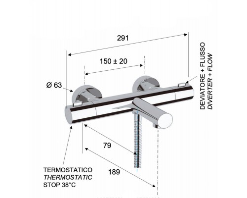 Смеситель для ванны Remer Elegance EQ05