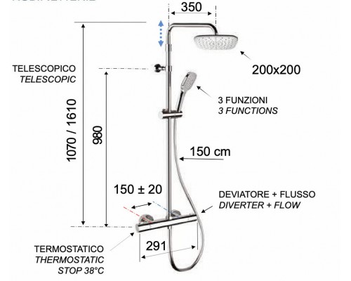 Душевая система Remer EQ32A8CPAD20