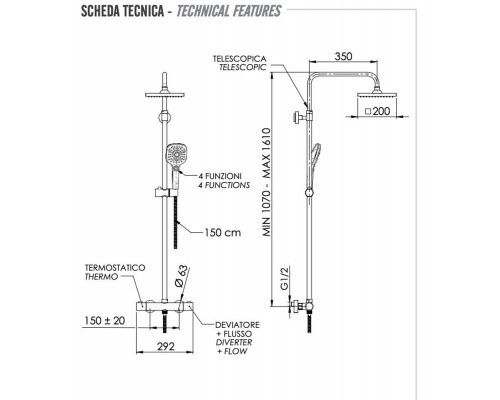 Душевая система Remer EQ32A8CPSD20
