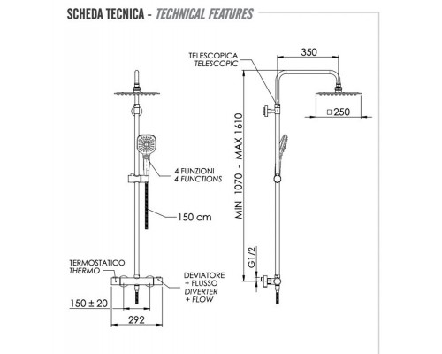 Душевая система Remer EQ32A8CPUFD25G
