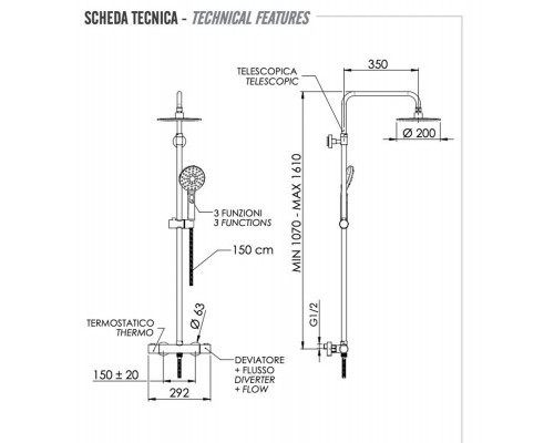 Душевая система Remer Elegance EQ32A8MPMD20