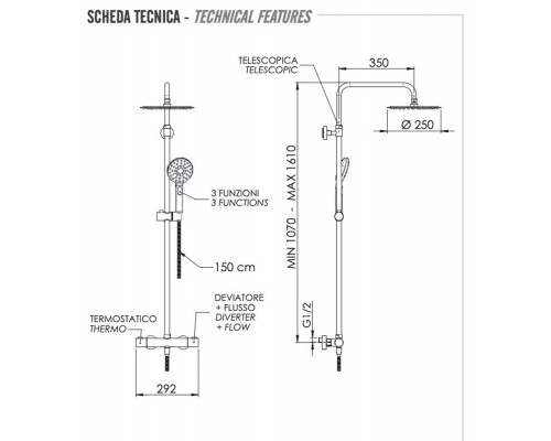 Душевая система Remer EQ32A8MPUFM25G