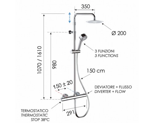 Душевая система Remer EQ32AUFM20