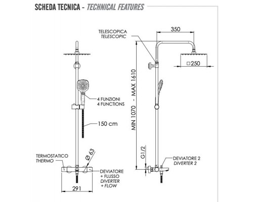 Душевая система Remer EQ34A8CPUFS25G