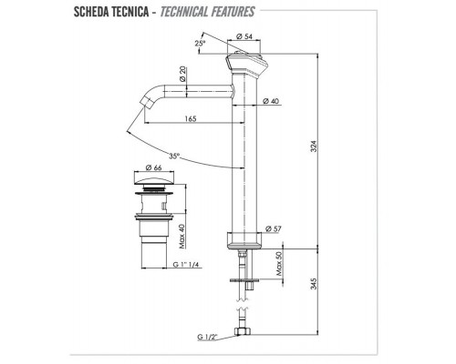 Смеситель для раковины Remer Element ET10LXL