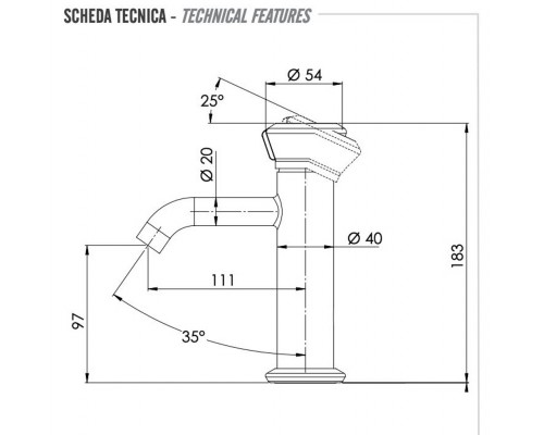 Смеситель для раковины Remer Element ET12BG, золото брашированное