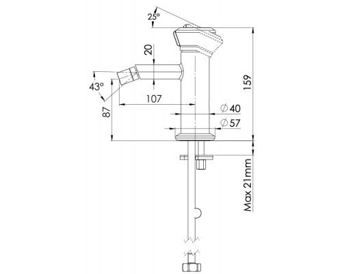 Смеситель для биде Remer Element ET22