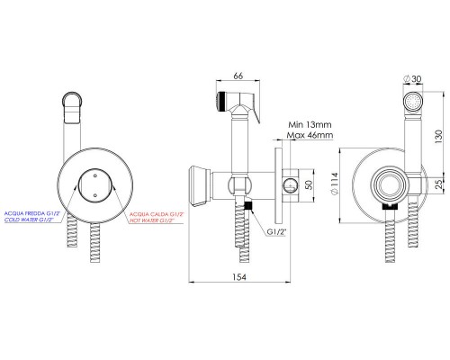 Гигиенический душ Remer Element ET65XV, сталь