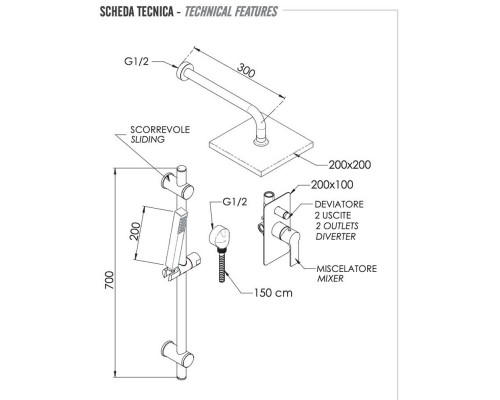 Душевая система Remer Energy EY09LS01O