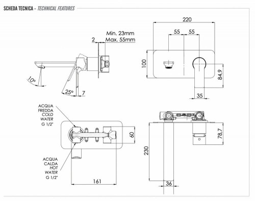 Смеситель для раковины Remer Energy EY15L