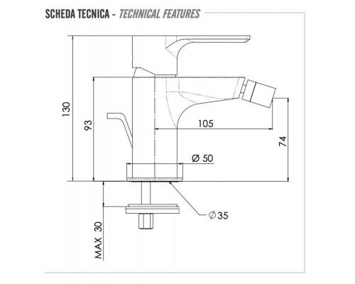 Смеситель для биде Remer Energy EY20