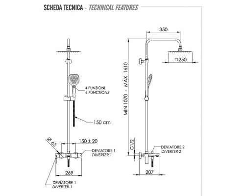 Душевая система Remer Energy EY34A8CPUFD25G