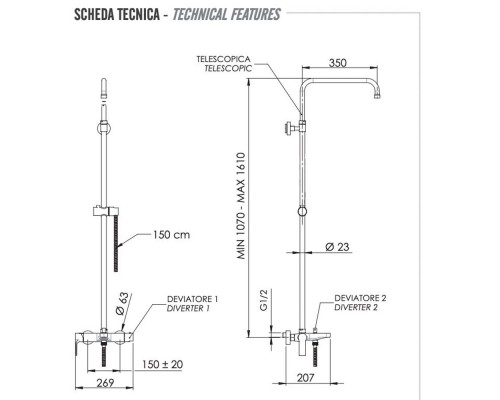 Душевая система Remer Energy EY34ASSDNO, черный матовый