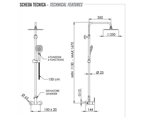 Душевая система Remer Energy EY37A8CPUFD25G