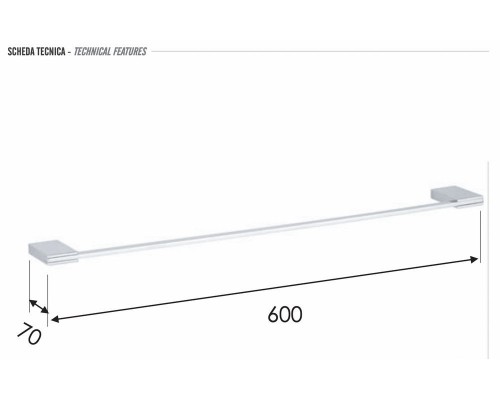 Полотенцедержатель 60 см Remer Flat FT30CR