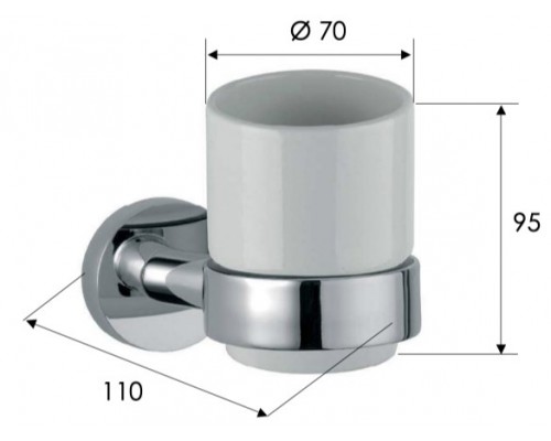 Стакан Remer Guest GS15NP, никель брашированный
