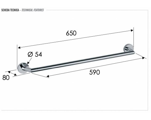 Полотенцедержатель 60 см Remer Guest GS30CFP, черный брашированный хром